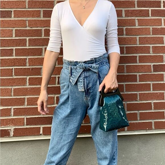 Handmade Genuine Patent Leather Check Print Wooden Frame Pouch/Crossbody - Picture 2 of 16